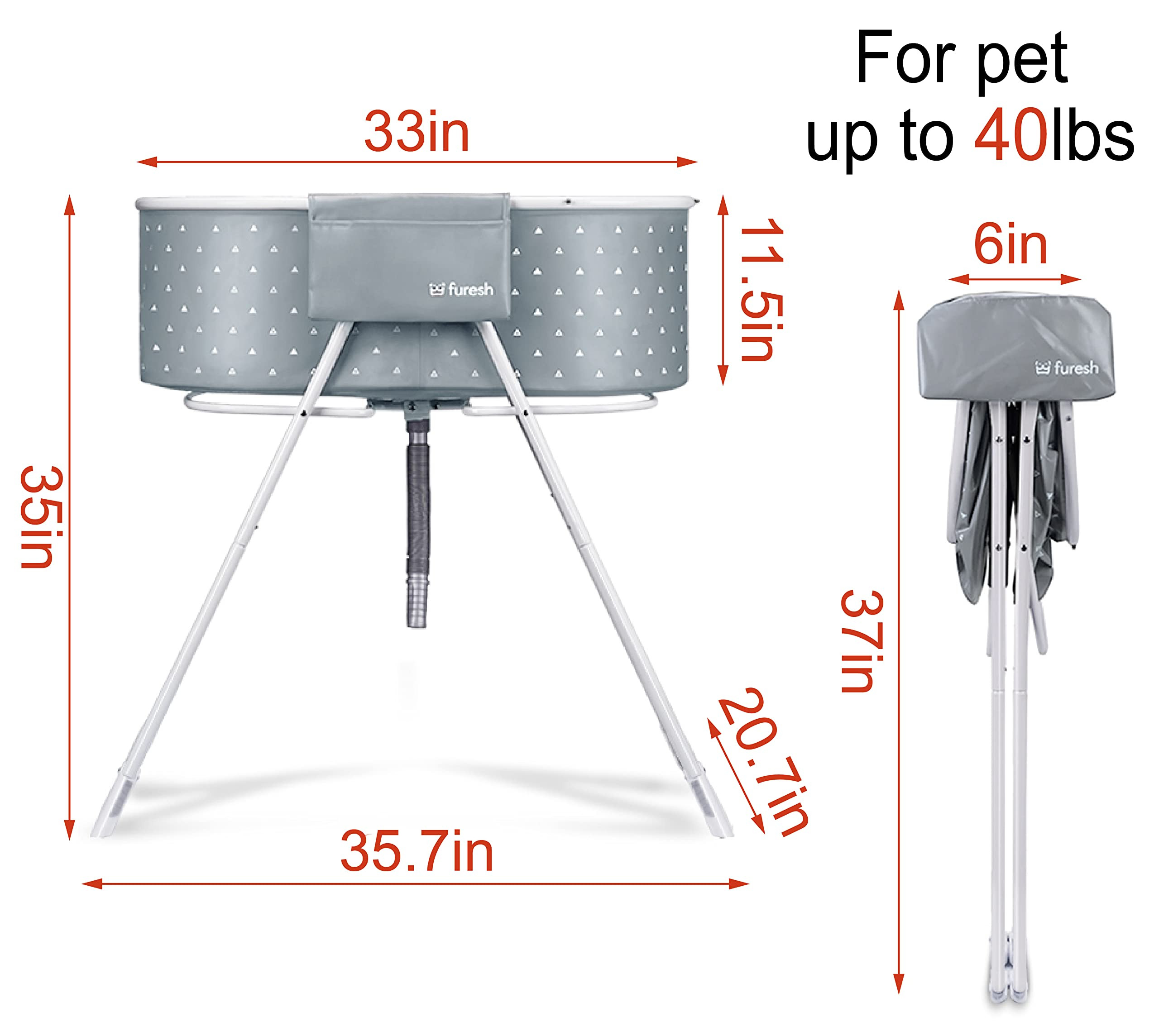 Little Dipper Dog Bath Tub and Wash Station for Bathing Shower and Grooming, Elevated Foldable an... | Amazon (US)