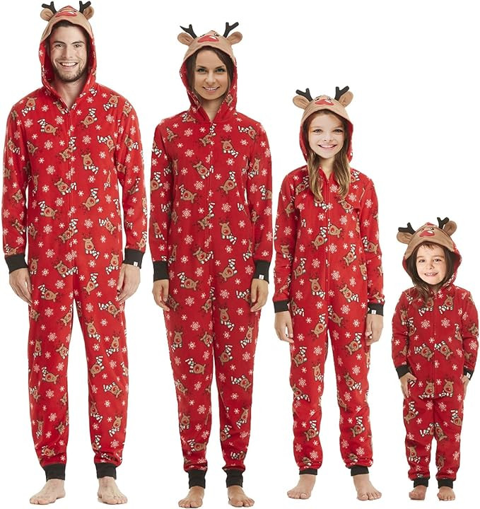 CIYCUIT Family Christmas Pjs Matching Sets Reindeer Onesie Pajamas for Family | Amazon (US)