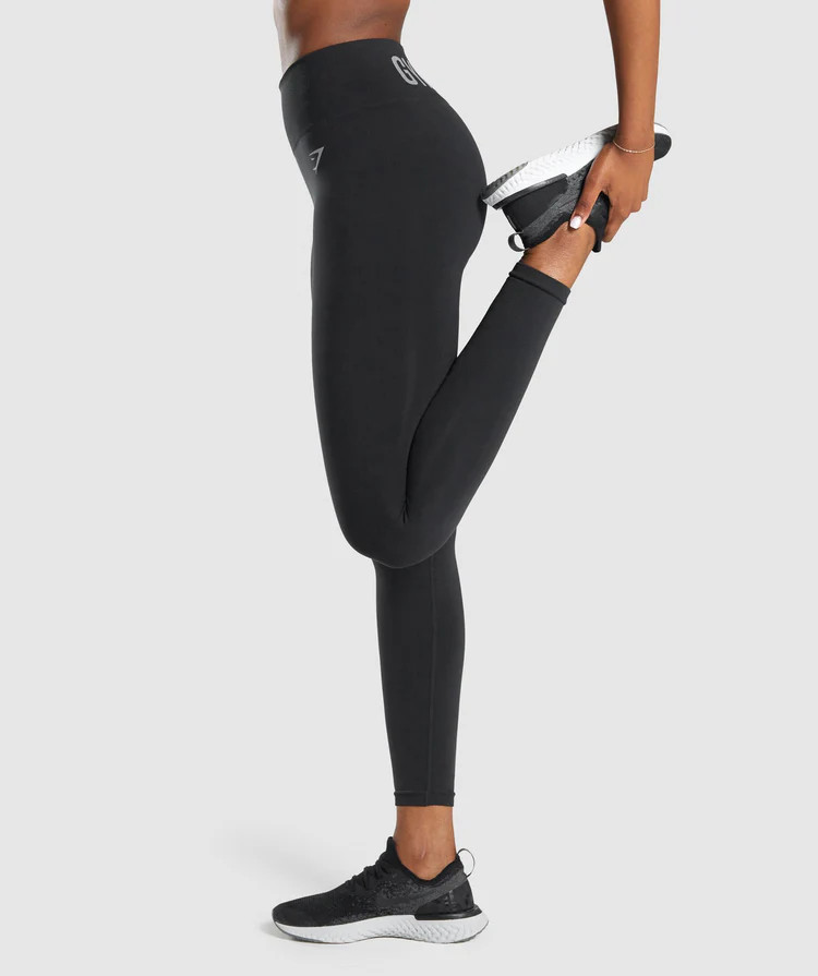 Gymshark Fit Seamless Mid Rise Leggings - Black | Gymshark (Global)