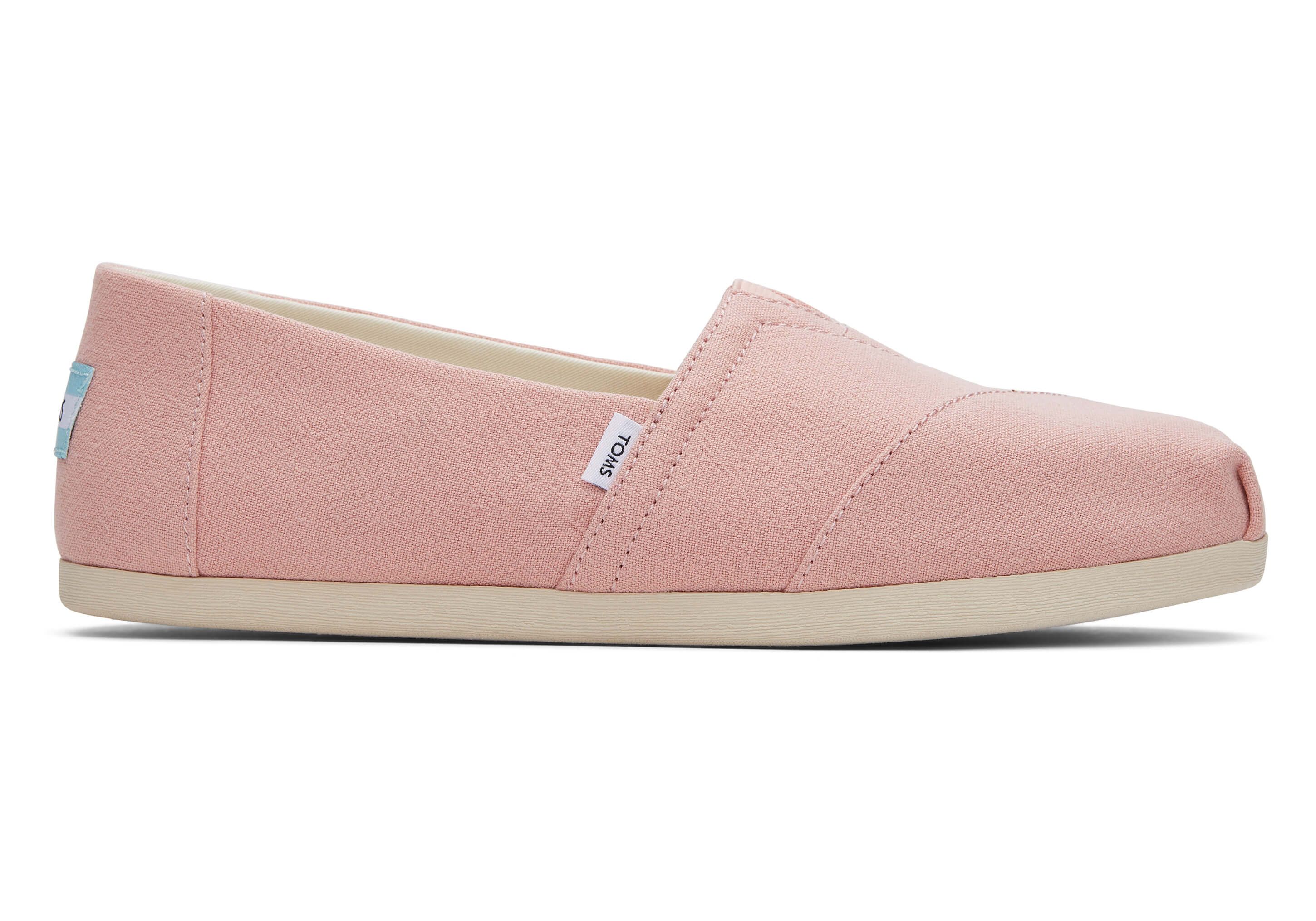 Women's Pink Alpargata Linen Crepe Espadrille Slip On Shoe | TOMS | TOMS (US)