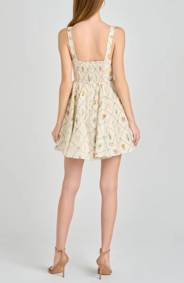 Amelia Floral Print Linen Blend Sundress | Nordstrom