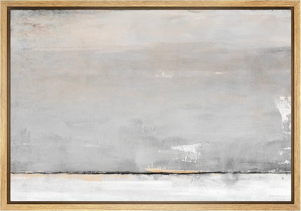 SIGNWIN Framed Canvas Print Wall Art Pastel Gray Yellow Watercolor Landscape Abstract Shape Illus... | Amazon (US)