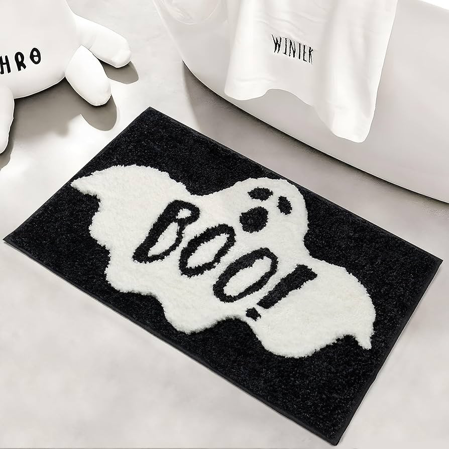 UNIBATH Halloween Bathroom Rugs Spooky Ghost Bath Mat Non-Slip for Gothic Bathroom Decor Goth Fun... | Amazon (US)