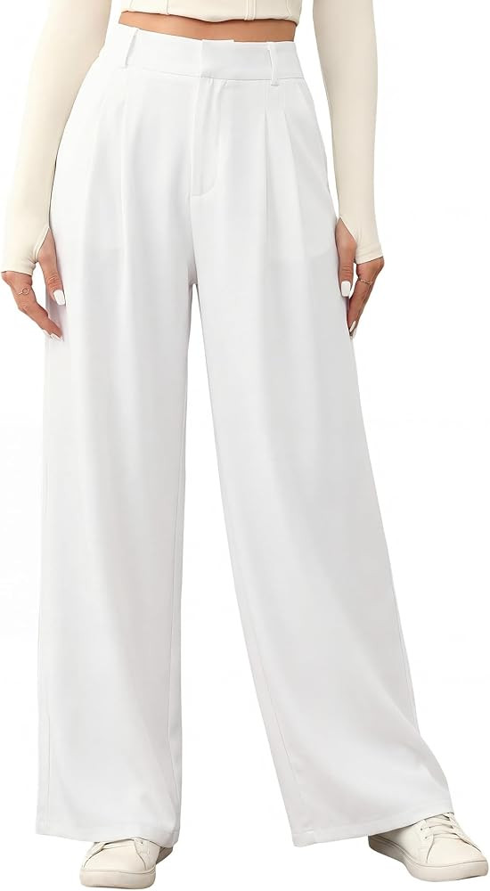 Women High Waisted Pants Wide Straight Leg Office Trousers Loose Fit Dressy Casual 2026 Summer Sl... | Amazon (US)