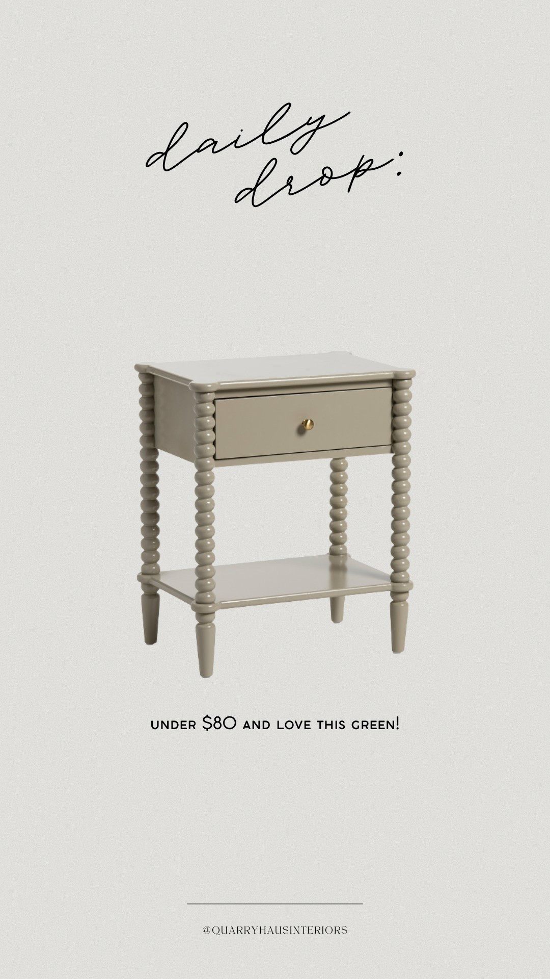 So much to love about this budget friendly nightstand - the gorgeous green shade, the spindle legs and rounded corners 💚 

#LTKFindsUnder100 #LTKHome #LTKSaleAlert