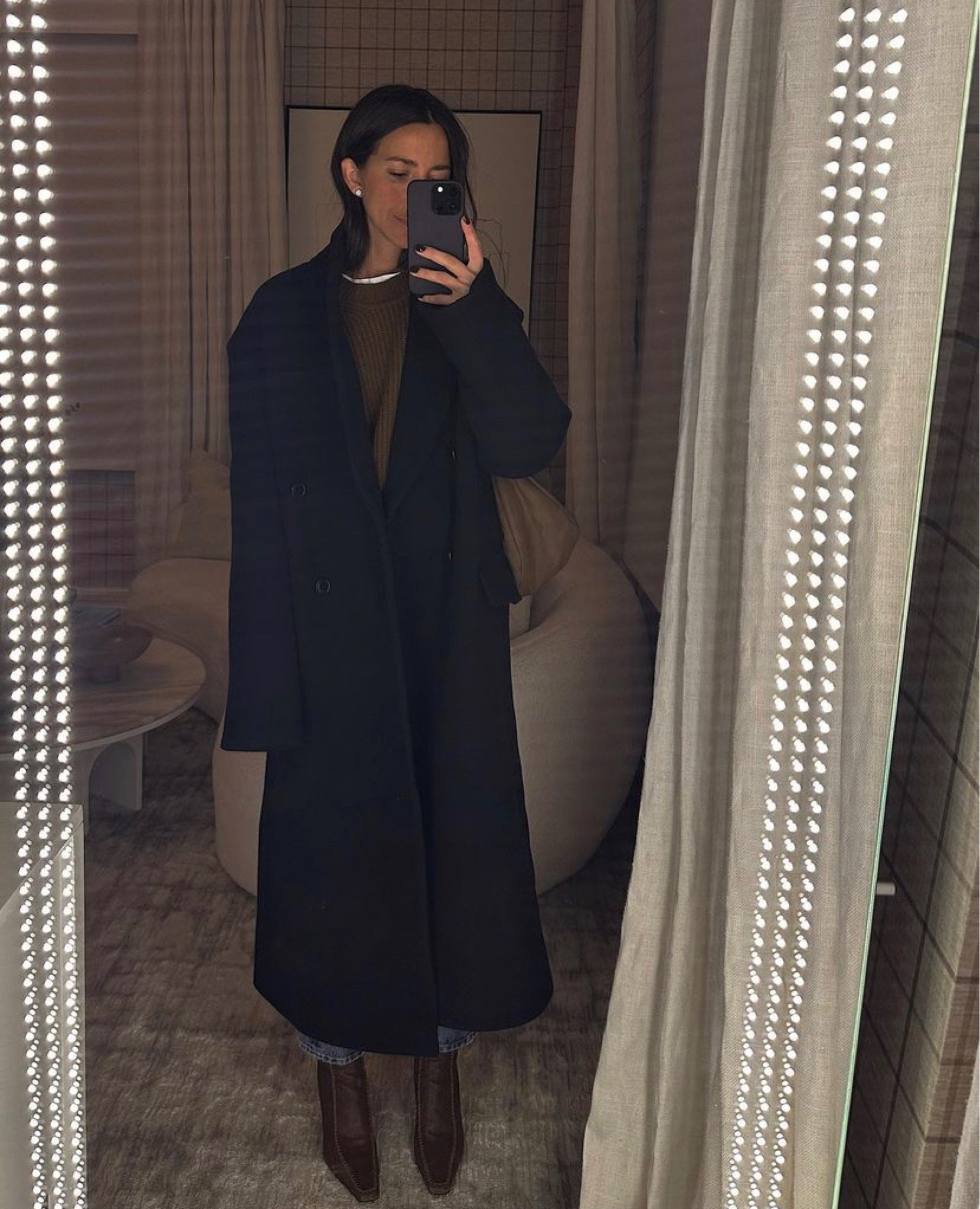Exaggerated-shoulder wool coat curated on LTK