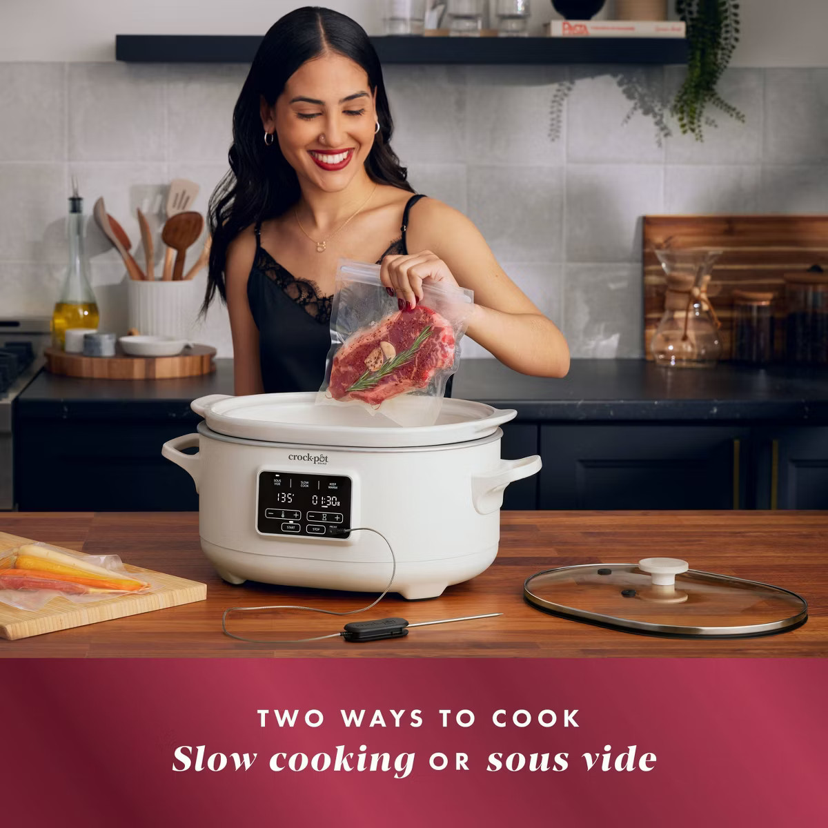 Crock-Pot 6qt Programmable Slow Cooker with Sous Vide - Oat Milk Ivory: Digital Timer, Automatic ... | Target