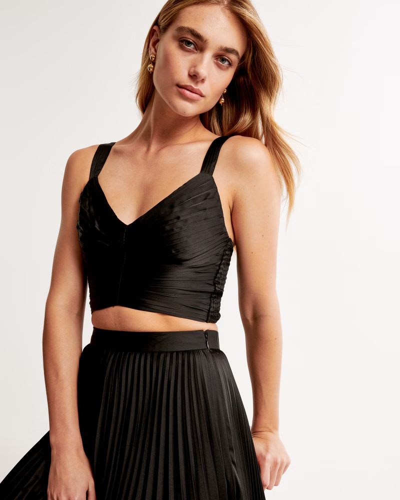 Plunge Ruched Set Top | Abercrombie & Fitch (US)