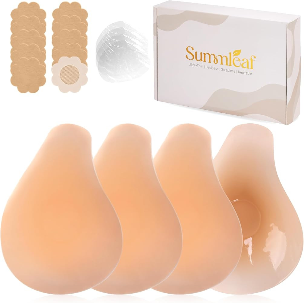 Push Up Sticky Bra, Invisible Adhesive Nipple Covers with Lift Tape (2 Pairs) | Amazon (US)