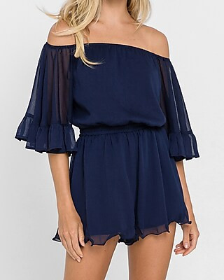 Endless Rose Ruffled Sleeve Romper | Express