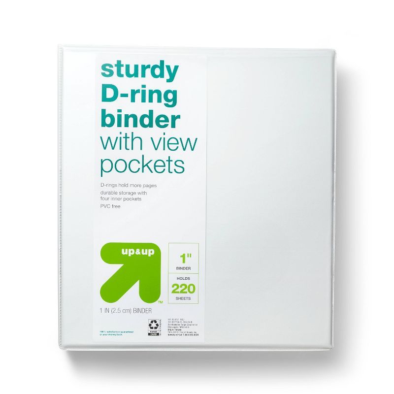 1" 3 Ring Binder Clear View - up & up™ | Target