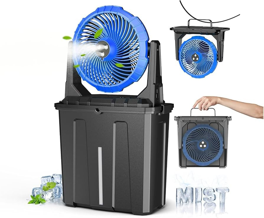 Ausic 10\u2033 9L Portable Misting Fan, [Max 55Hrs] Outdoor Mister Fan for Outside Patios Golf, 2... | Amazon (US)