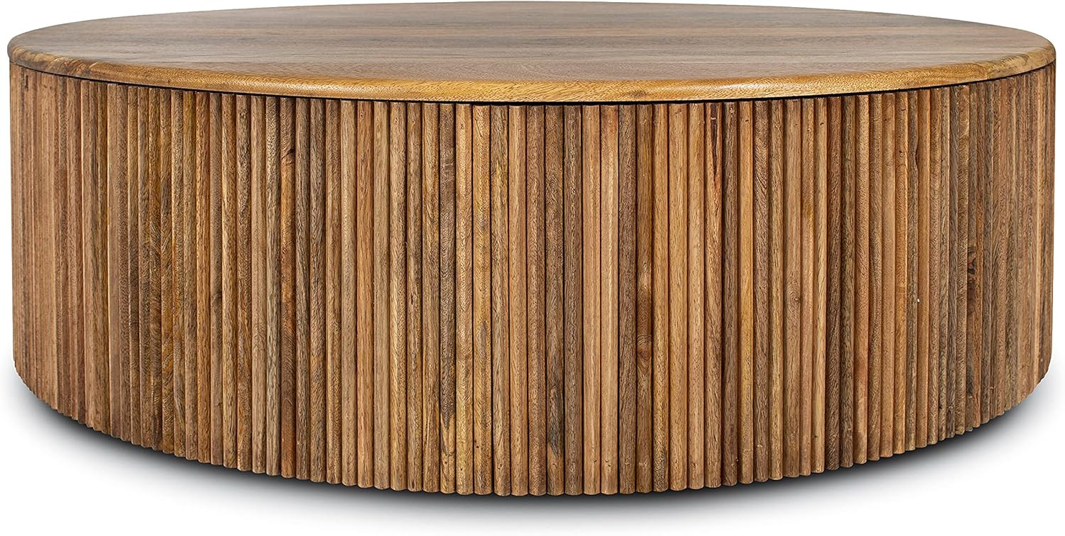 POLY & BARK Deja 35" Round Coffee Table, Natural | Amazon (US)