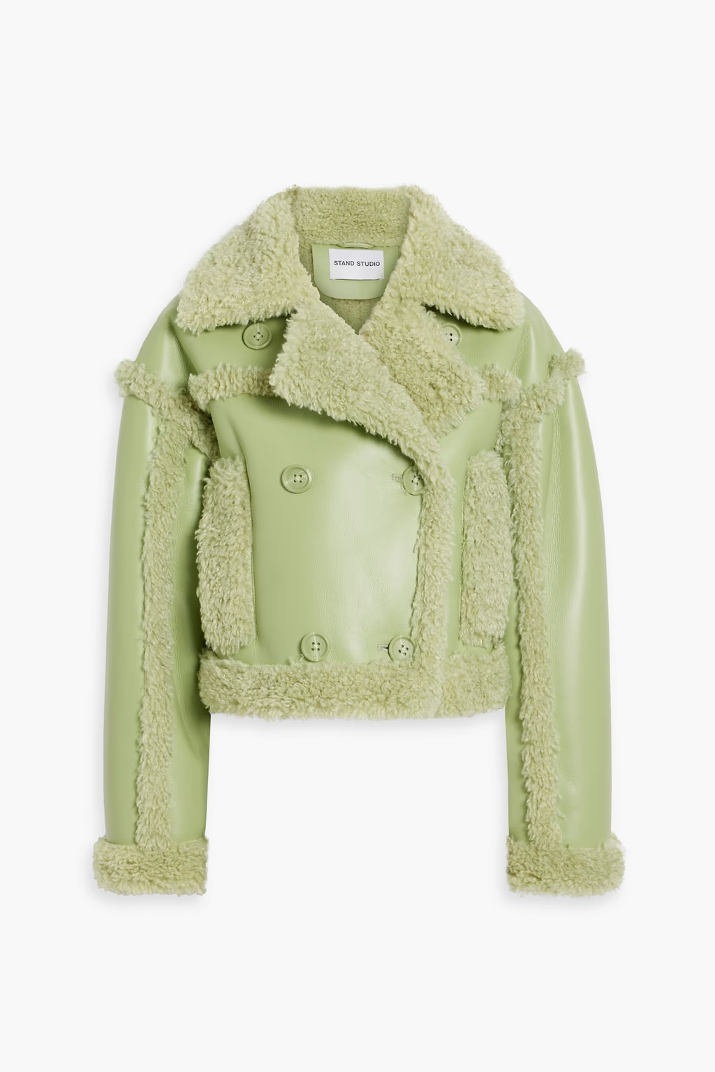Kristy cropped double-breasted faux shearling jacket | The Outnet (US and CA)