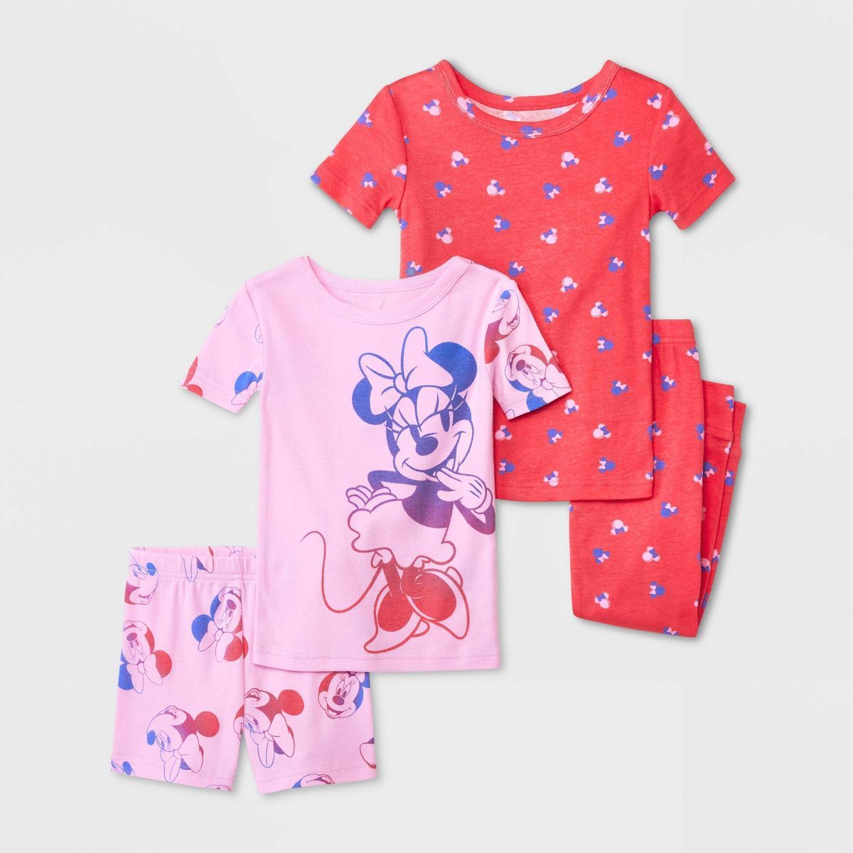 Toddler Girls' 2pc Snug Fit Minnie Mouse Cotton Pajama Set - Pink | Target
