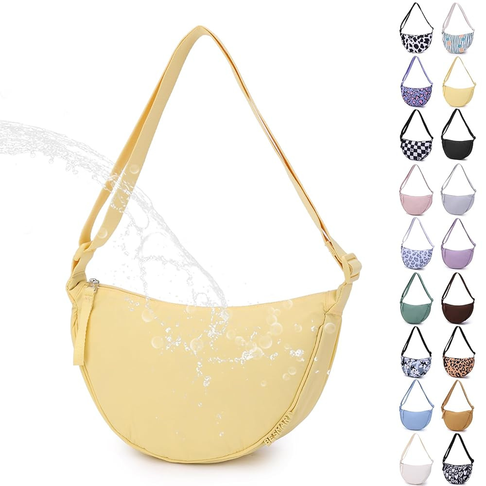 BESMART Small Nylon Crescent Crossbody Bag for Women Men Trendy, Waterproof Crescent Sling, Light... | Amazon (US)