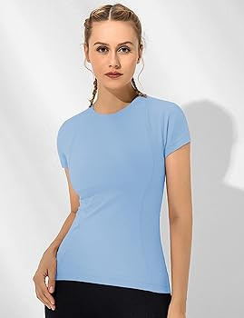 Loovoo Women Workout Shirts 1/2/3 Pack Athletic Compression Tee Dry Fit Yoga Gym Basic Tops | Amazon (US)