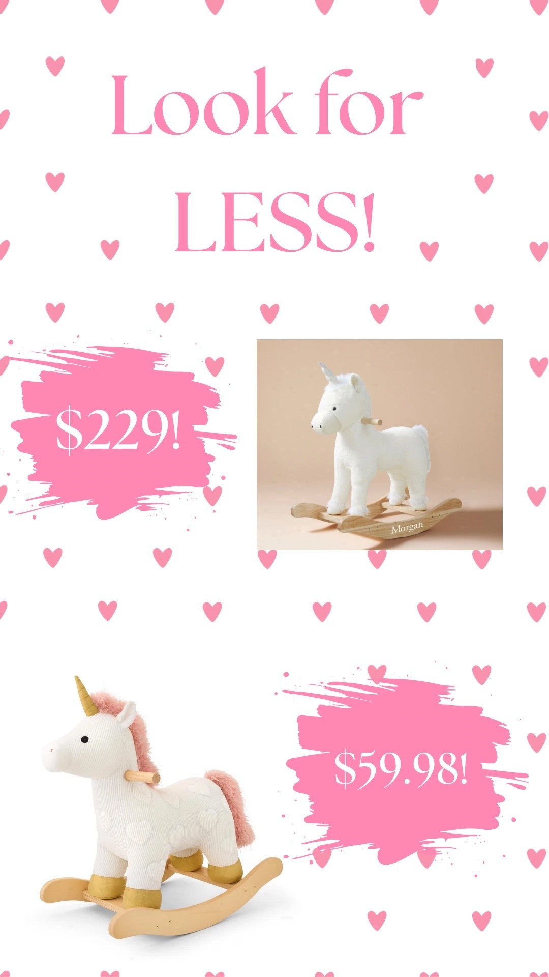 LOOK FOR LESS 🎠✨

Adding this to my Christmas shopping list NOW! 🦄🎄

Found this adorable look for less that gives the same magical, heirloom-toy feel without the heirloom price tag. 🤍

And there are 4 animals to choose from — unicorn, plus three other cute options!

Saving this one for Christmas before it sells out because I refuse to be scrambling in December 😂🎁

#LTKmomlife #LTKKids #LTKSeasonal