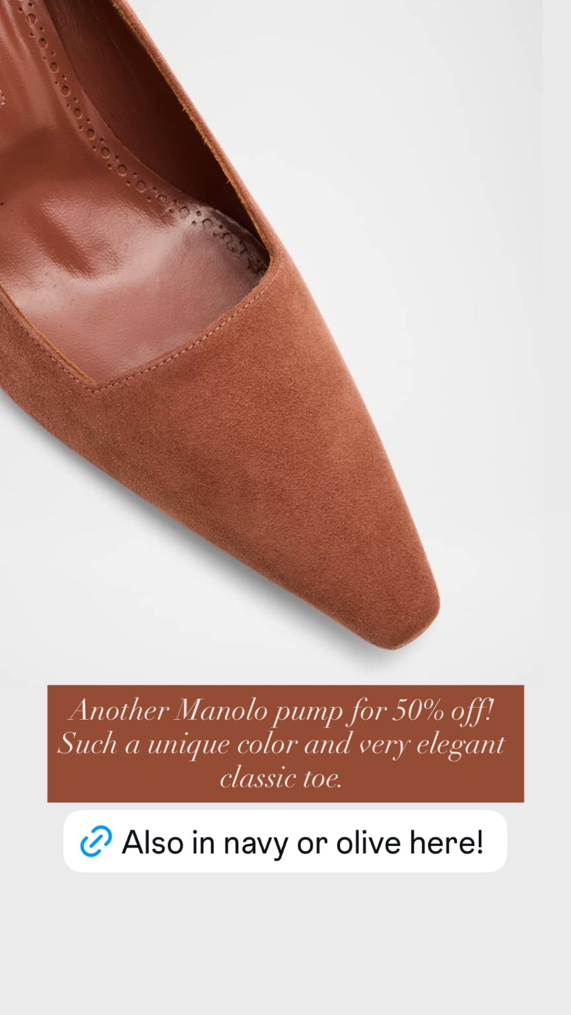 One of the best deals I’ve seen in a while - Manolo Blahnik
Moiralo Suede Pumps on sale!
Originally $885 - now $442!

#winterheels
#suedeheels
#designershoes
#classicstyle
#investmentitems

#LTKSaleAlert #LTKHoliday #LTKGiftGuide