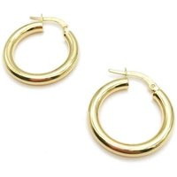 18K Yellow Gold Hoop Earrings Hoops Dainty Polished Minimalist Thin Gift For Her Made in Italy | Etsy (US)
