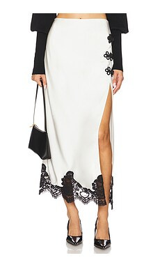 Stone Cold Fox x REVOLVE Camila Midi Skirt in Ivory & Black from Revolve.com | Revolve Clothing (Global)