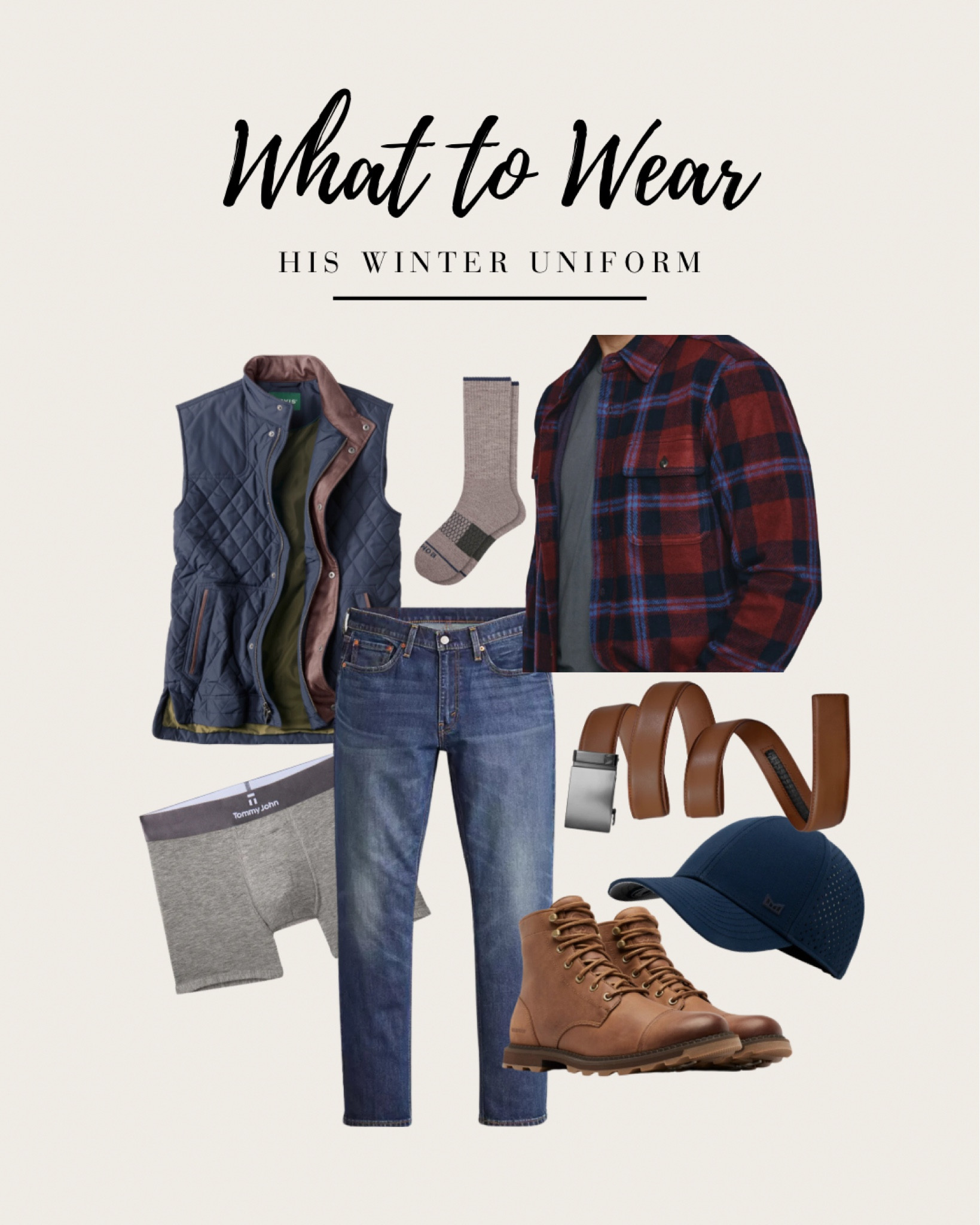 What to Wear — His Winter Uniform 

#mensfashion #mensoutfits #mensootd #vest #flannel #sorel #levis #tommyjohn #melin #7diamonds #levis #orvis #sale

#LTKMens #LTKStyleTip #LTKSaleAlert
