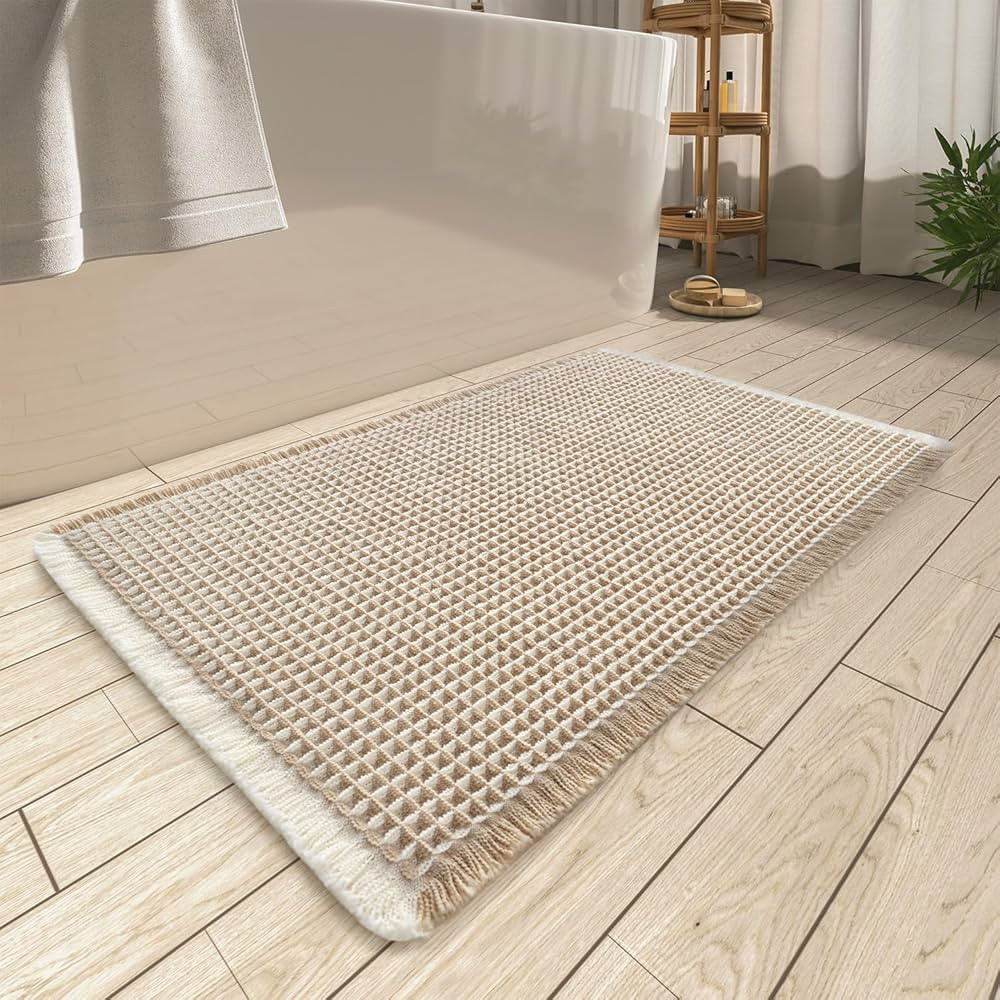 AMOAMI Upgraded Waffle Bath Mat, Super Absorbent Non Slip Bath Mats for Bathroom Floor, Machine W... | Amazon (US)