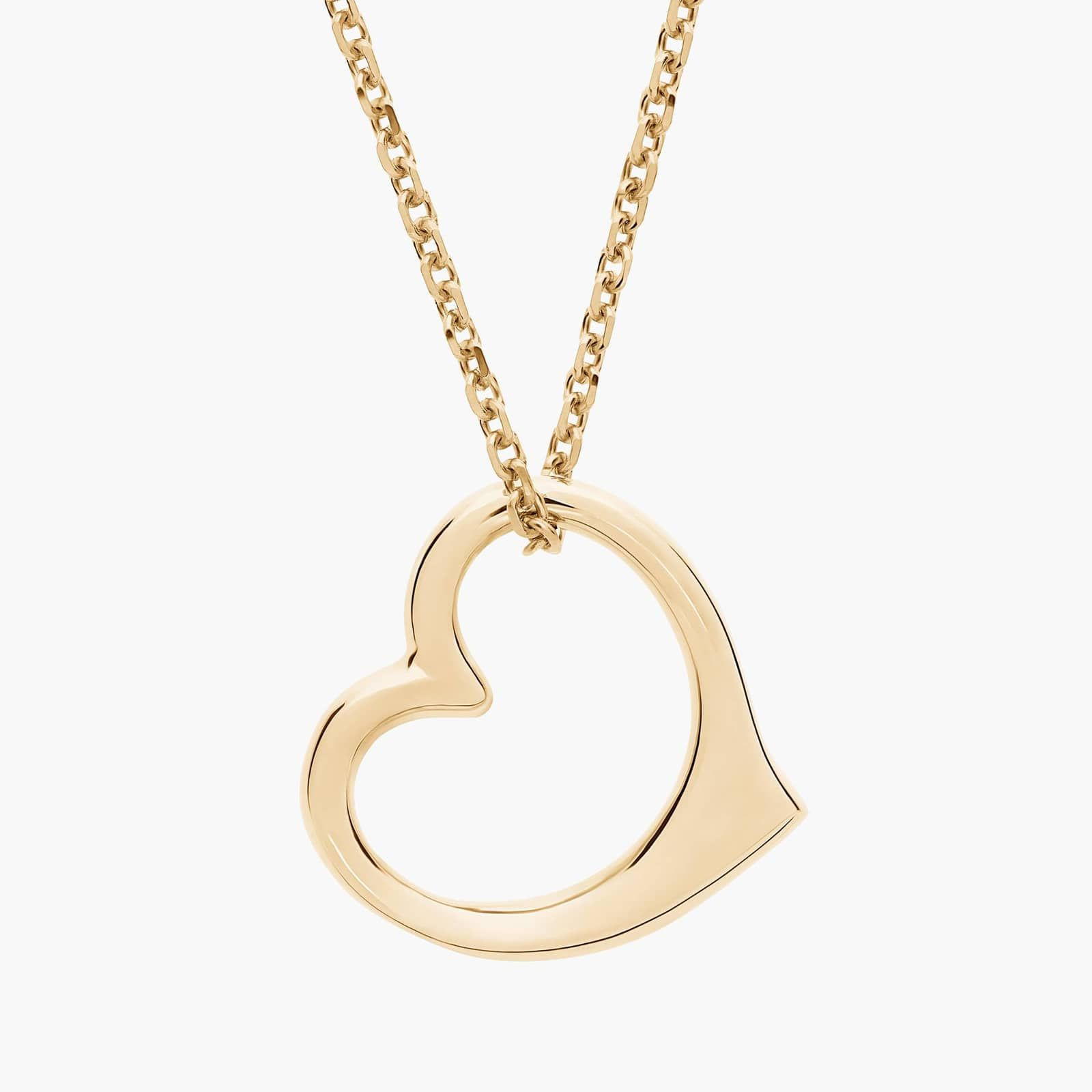 18" Open Heart Pendant in 14k Yellow Gold | Blue Nile
