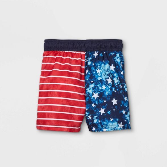 Toddler Boys' Tie-Dye Flag Americana Swim Trunks - Cat & Jack™ Blue | Target