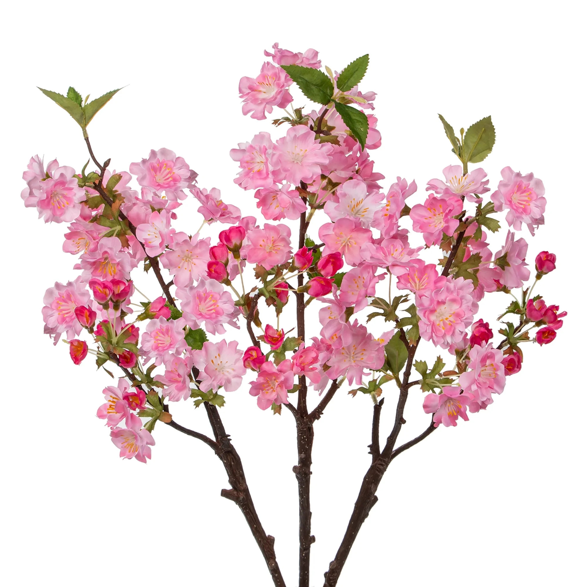 Briful 3 Pcs 19" Cherry Blossom Branches Faux Cherry Flowers Peach Blossom Fake Silk Pink Flower ... | Walmart (US)