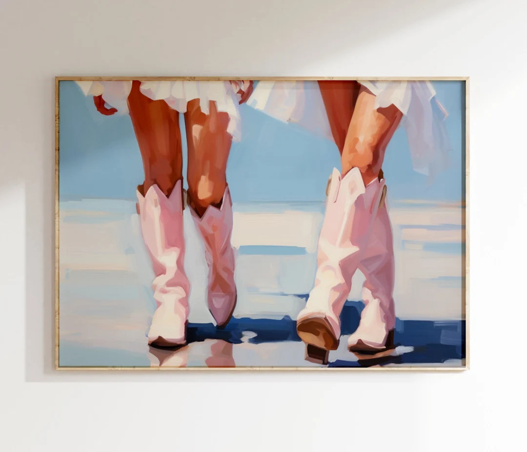 Coastal Cowgirl Printable Poster Print, Boots Trendy, Preppy Cowgirl Dorm Room Wall Art Decor, Gi... | Etsy (US)