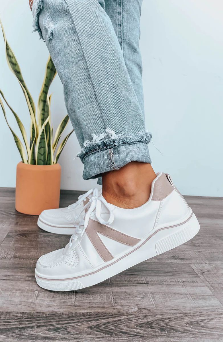 Kick Back White/Taupe Sneakers | Apricot Lane Boutique