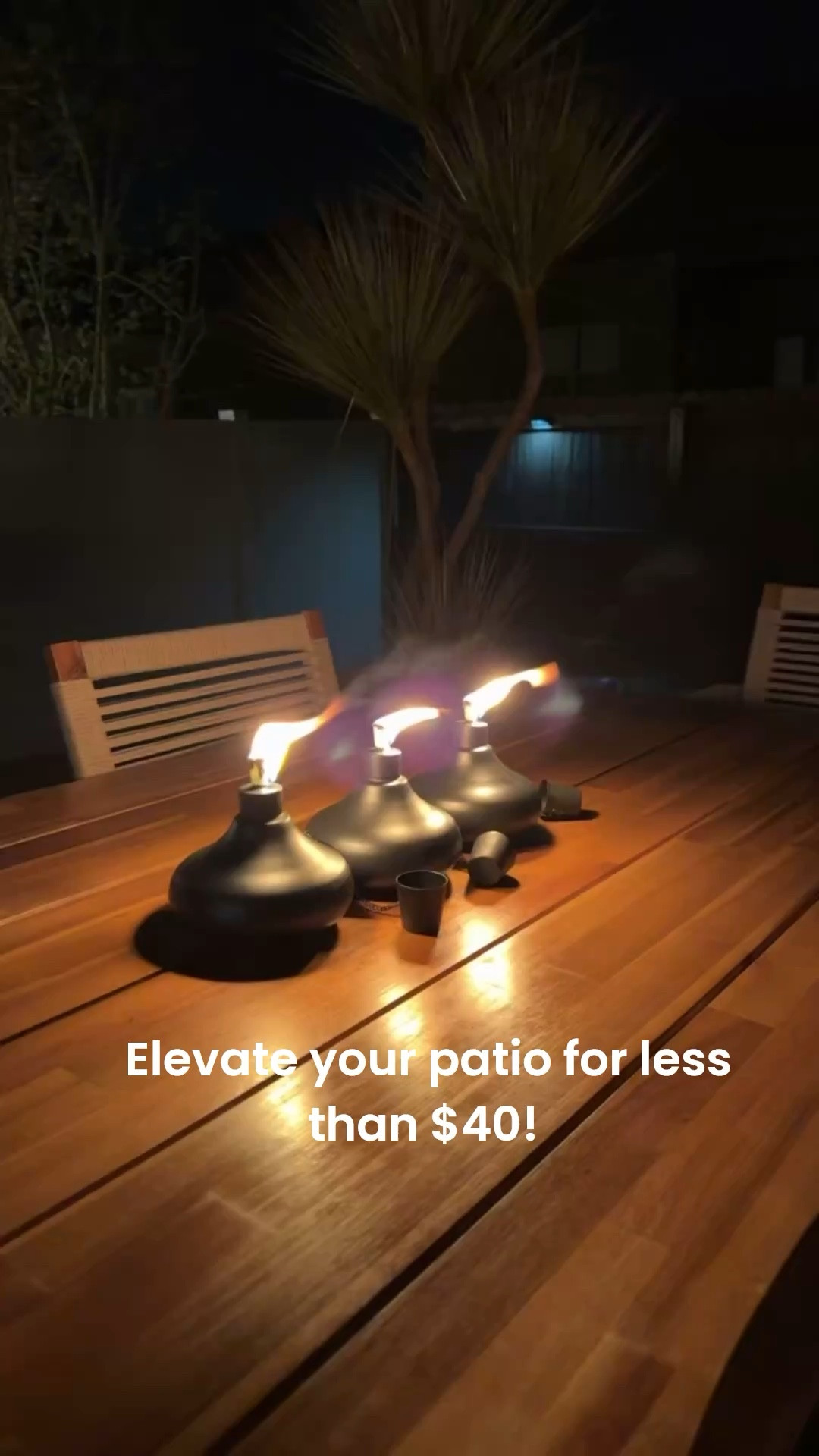 Obsessed with these table top tiki fires! Quick way to elevate your outdoor space! 
#patio #tiki #fire #outdoor #patio furniture 

#LTKTravel #LTKHome #LTKdayinmylife