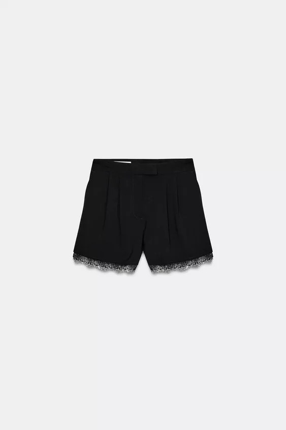 LACE TRIM SHORTS | Zara US