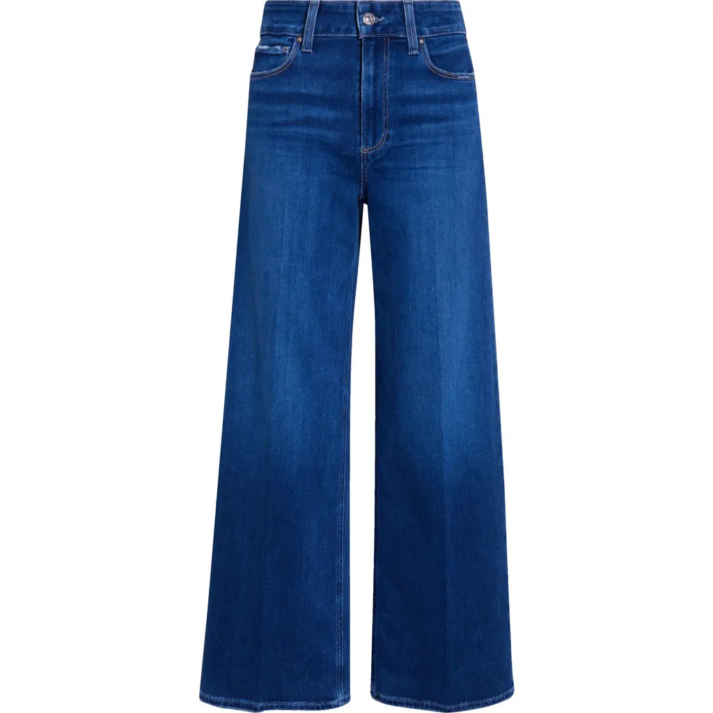 PAIGE Anessa High Waist Wide Leg Jeans in Dresden at Nordstrom, Size 27P | Nordstrom