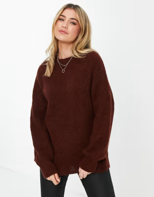 Stradivarius oversized sweater in brown | ASOS (Global)