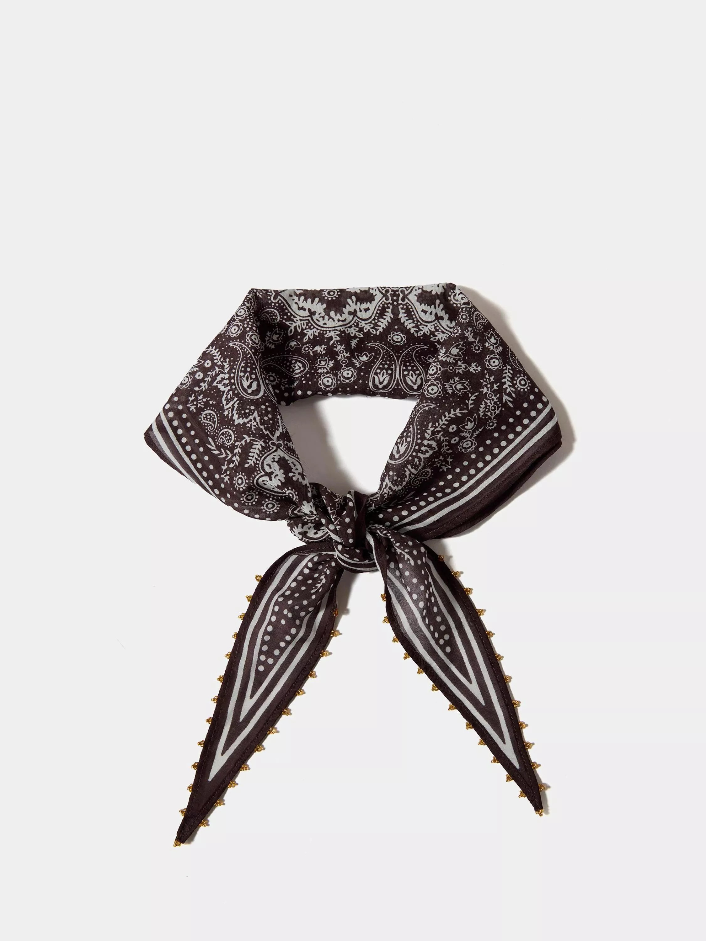 Mint Velvet Paisley Print Beaded Scarf | John Lewis (UK)