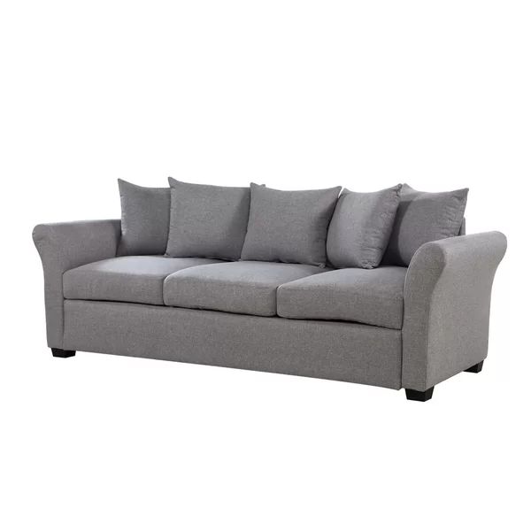 Santucci 80'' Linen Round Arm Sofa with Reversible Cushions | Wayfair North America