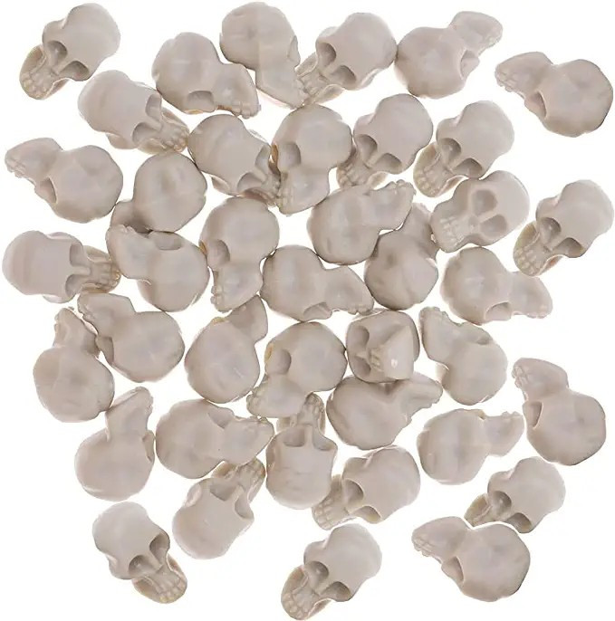 BEOSOFLOY 50pcs Miniature Halloween Figurines Skulls Heads Terrifying Skeleton Ornament Halloween... | Amazon (US)
