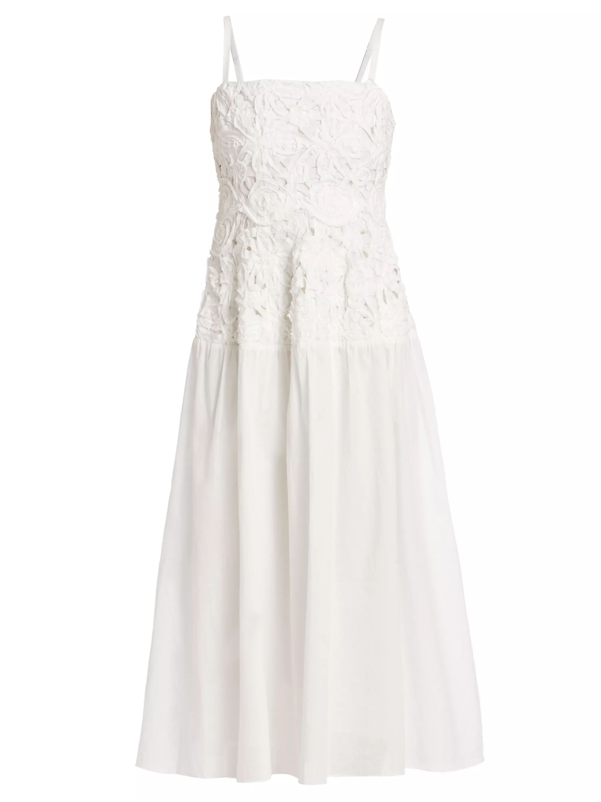 Veronica Cotton Textured Midi-Dress | Saks Fifth Avenue