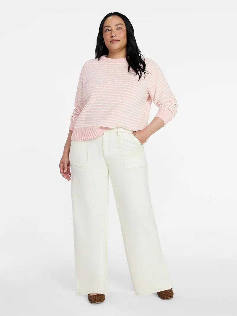 Time and Tru Women's Pullover Chenille Top with Long Sleeves, Sizes XS-XXXL | Walmart (US)