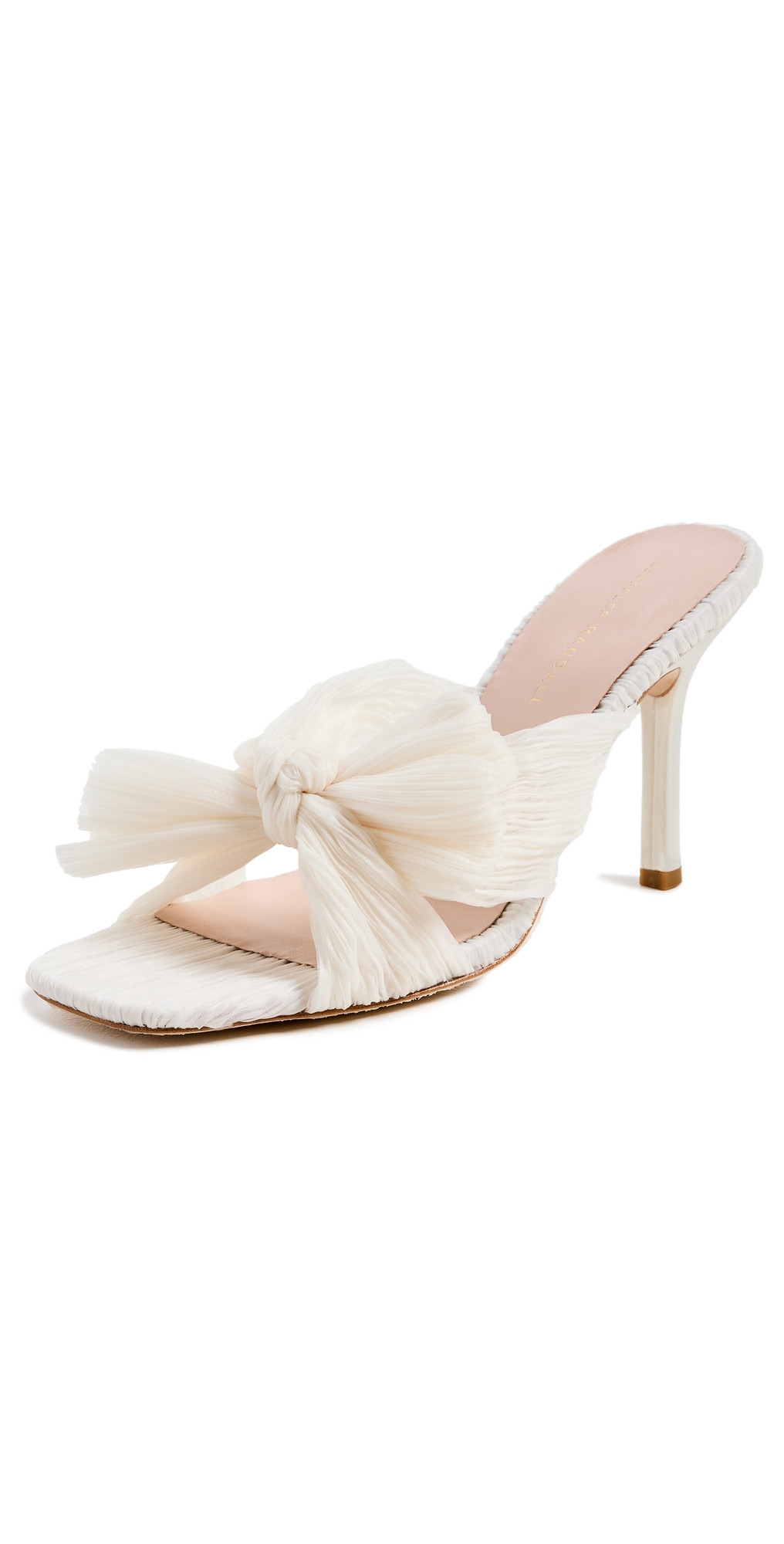 Loeffler Randall Claudia Pleated Skinny Heel Mules Pearl 8 | Shopbop