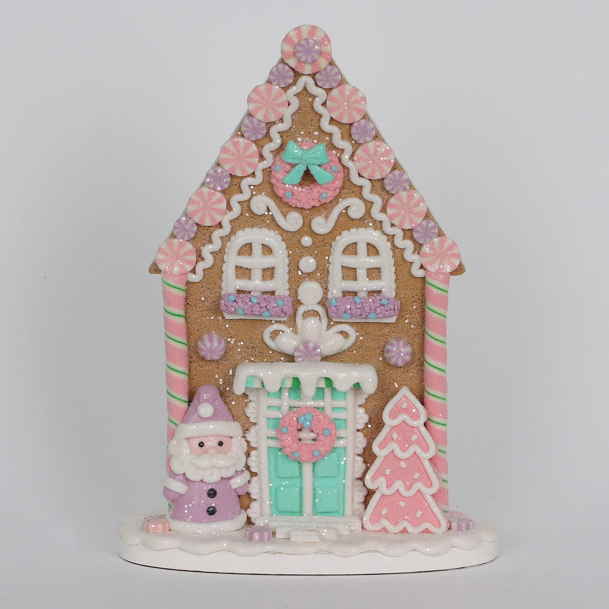 Gingerbread House with Santa Christmas Tabletop Decoration, Multicolor, 9", by Holiday Time | Walmart (US)