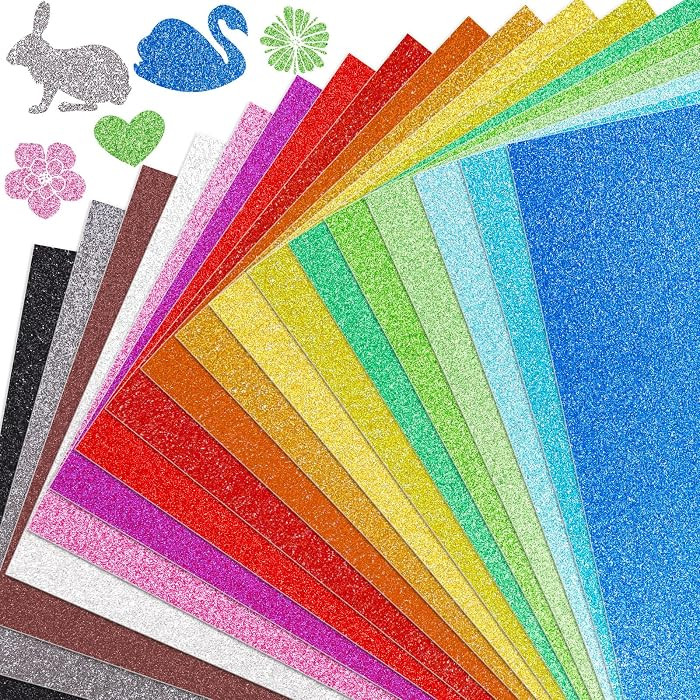 BigOtters 20Sheets Glitter Cardstock 8.5" X 11", 10Colors Card Stock Paper | Amazon (US)