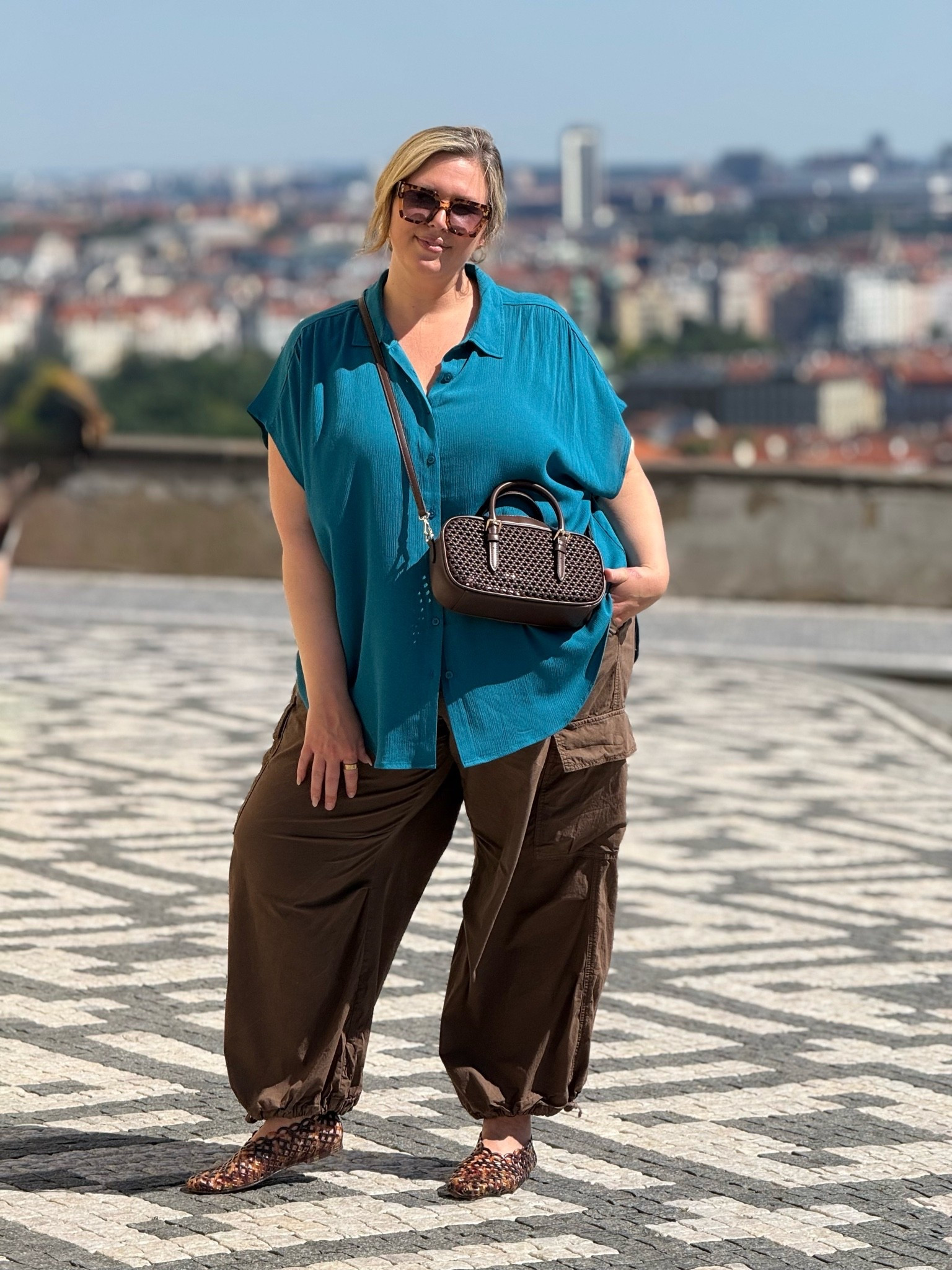 Hot weather outfit that actually survived walking in the heat!!! Obsessed. Xxl in pants and I sized up in the top but probably didn’t need to, runs true to size. I’m in 3x but could do 2x. Sandals are shockingly comfy and don’t rub my feet! Btw the pants are not low rise!!

#LTKootd #LTKmomlife #LTKPlusSize