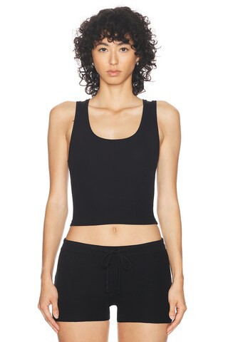 Eterne Square Neck Tank Top in Black | FWRD 