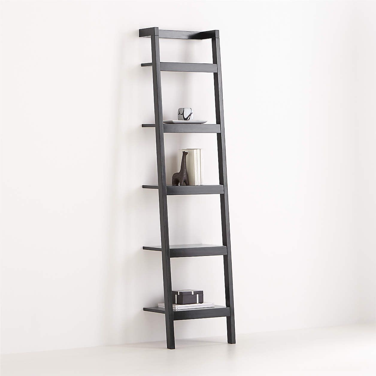 Sawyer White Leaning 18" Bookcase + Reviews | Crate and Barrel | Crate & Barrel