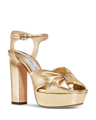 Women's Heloise 120 Metallic Leather High Heel Platform Sandals | Bloomingdale's (US)