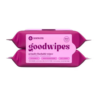 Goodwipes Flushable Personal Wipes - Rosewater - 50ct/2pk | Target