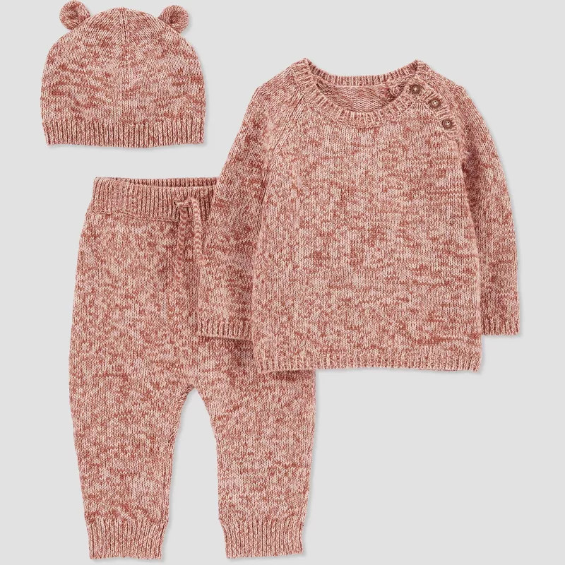 Carter's Just One You®️ Baby Girls' 3pc Bear Top & Bottom Set - Pink | Target